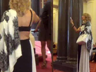 ПОТРЕС! Кметица дойде по сутиен в парламента (ФОТО в галерия)