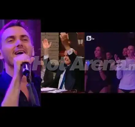 Невиждано!   Луд купон за 5 000 евро в студиото на Слави! Трифонов кърши снага, балерина лудна по певеца от левия бряг Михалис Хаджиянис