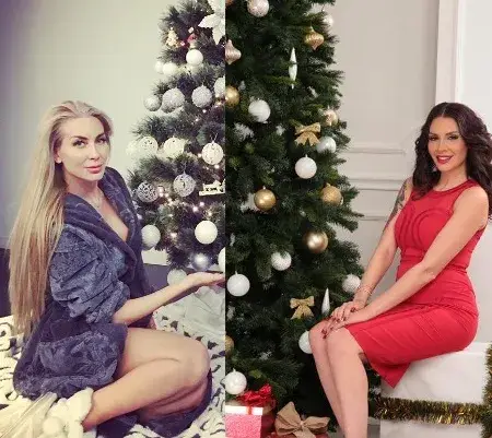 Антония Петрова и Златка украсиха елхите! Голям кич в позирането: Тоца само по халат, а Черната Златка с визия като на учителка на родителска среща (Снимки)