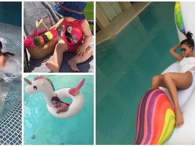 Мария – леля мечта! Ето как забавлява дъщеря си Марая и племенницата Йордана (+Лични снимки от басейна)