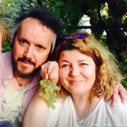 Калин Терзийски на гроздобер с жена си