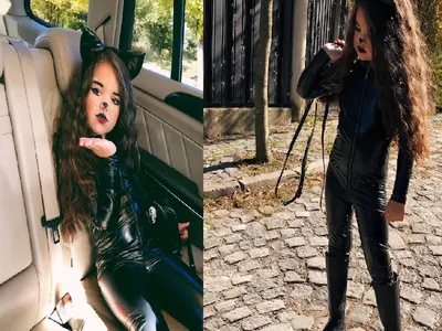 Отново е топ! Никол на Николета Лозанова се преобрази в Жената котка за Хелоуин (Вижте колко е готина)