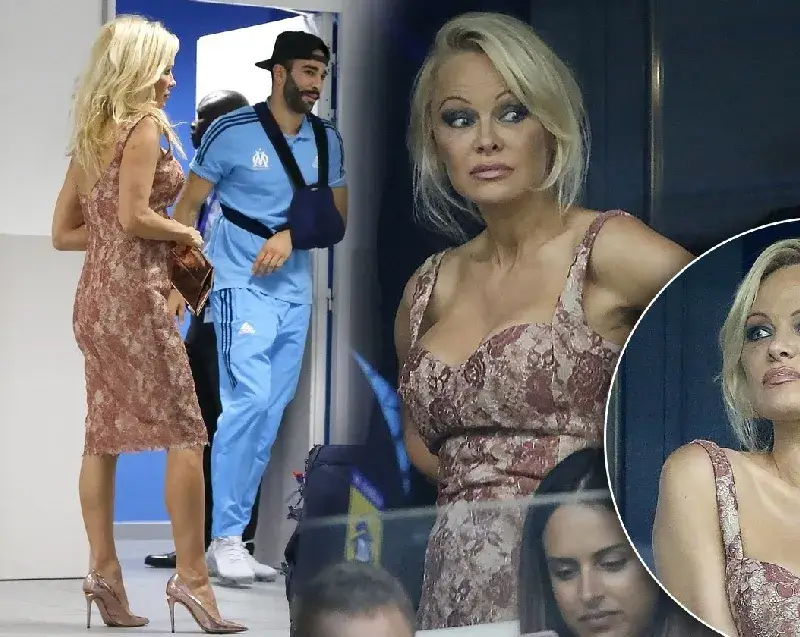 Памела Андерсън пожела успех на гаджето си Адил Рами за мача с България