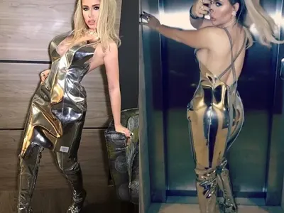 Гери-Никол пъхна дупарата в метална рокля! Мязала на пожарникарка в алуминиево фолио за печене