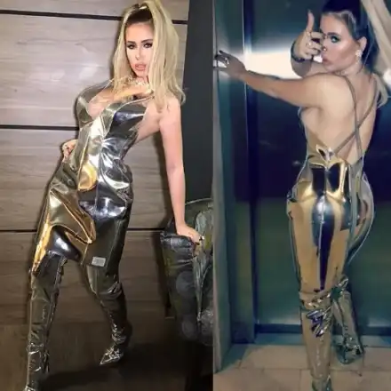 Гери-Никол пъхна дупарата в метална рокля! Мязала на пожарникарка в алуминиево фолио за печене