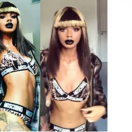 Силиконът на Сузанита изчезна! Плоскости замениха големите й гърди! (Вижте я с черна коса)