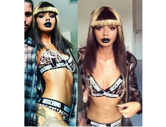 Силиконът на Сузанита изчезна! Плоскости замениха големите й гърди! (Вижте я с черна коса)