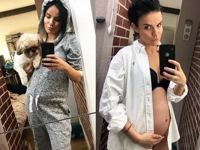 Мона показа бременно коремче