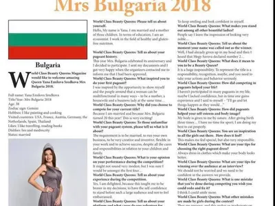 „Мисис България Свят 2018“ Яна Средкова пред „World Class Beauty Queens Magazine“: Доказах, че съм добра майка, съпруга и бизнесдама!