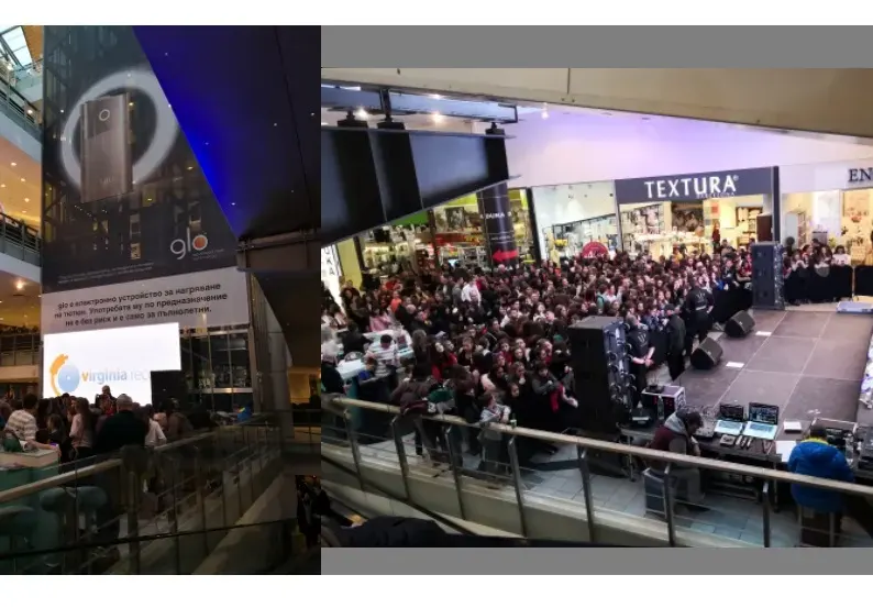 Голяма простотия в The Mall на Цариградско шосе! Кой идиот позволи на концерт на Дара, Павел и Венци, стотици деца да се облъчват по-брутален начин с реклама на цигари?