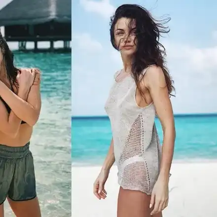 Диляна Попова събира тен на Малдивите