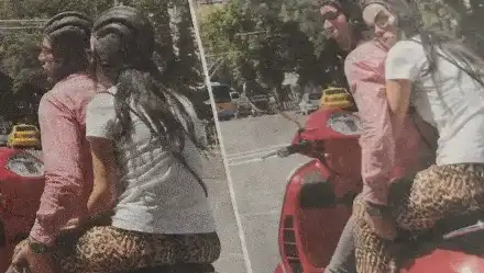 Мъжът на Мона Гочева гали кълките й върху мотора