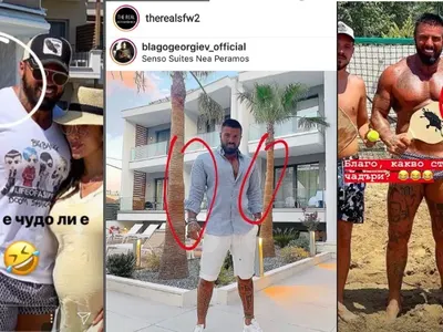 Благо Джизъса стана по-голяма кифла от жена си! Напомпа мускули с… ФОТОШОП, но пък изкриви колони, палми и чадъри