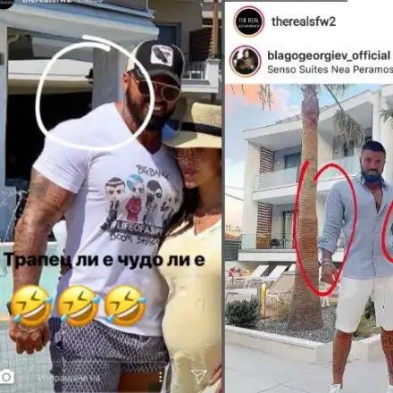 Благо Джизъса стана по-голяма кифла от жена си! Напомпа мускули с… ФОТОШОП, но пък изкриви колони, палми и чадъри