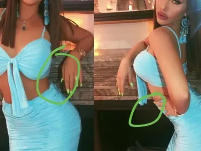 Гери-Никол вае фигура с ФОТОШОП! Стеснявайки талията си, изкриви камината