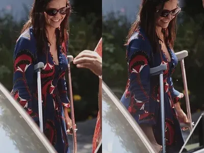 Нина Добрев с патерици заради механичен бик