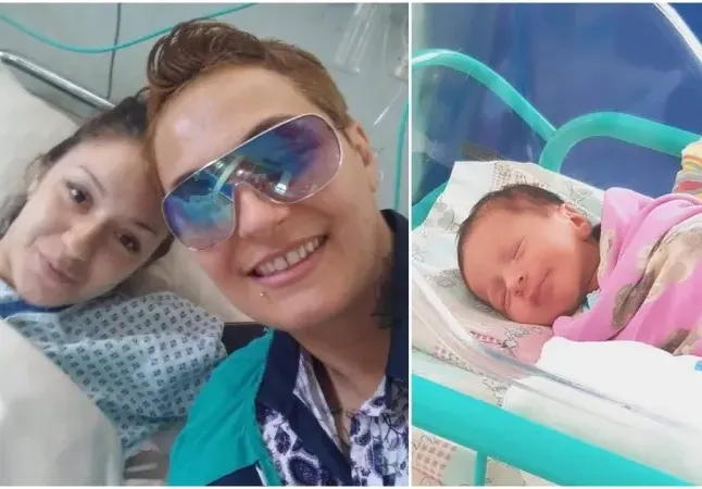 Първото бебе с еднополови родители тръгна по заведенията
