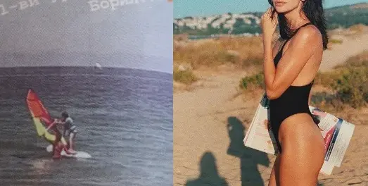 Детето на Блатечки с първи урок по сърф