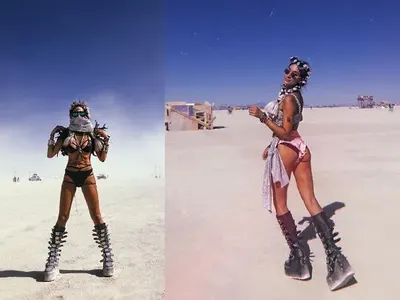 Щерката на Фатик на арт фестивал в пустинята! Александра показа футуристична визия сред пясъците