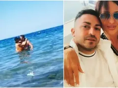 Глория с гаджето на Малдивите