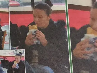 Бившата на Иван Христов се тъпче с мазни дюнери (Папарашки снимки)