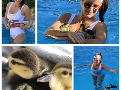 Гери Дончева плува с патета