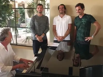 Задава се нов хит! Гришо записва втора песен с Федерер