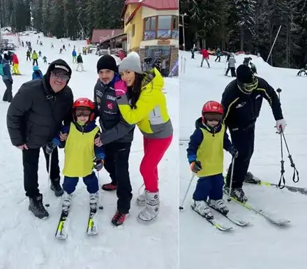 Чалгата яхна ските: Коцето и синът му фучат по пистите, Джена се пази заради бременността (СНИМКИ)