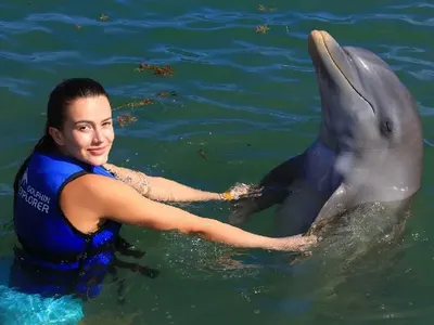 Плеймейтка стана приятел с делфини! Дениз Хайрула посреща Нова година в Доминикана (СНИМКИ)