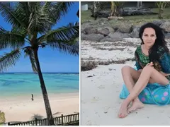 Актриса на почивка в Мавриций