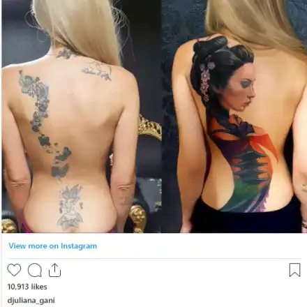 Джулиана Гани си татуира целия гръб