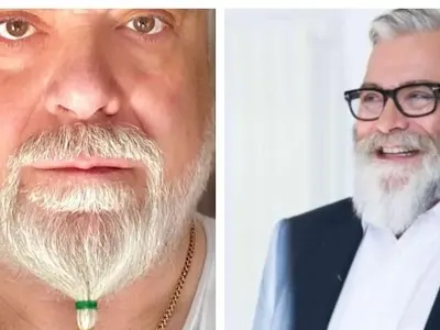 Владо Пенев си връзва брадата с ластичета