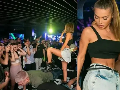 Поредното зрелищно участие на Ариа! Фолк певицата забива кубинки в момчета, докато правят лицеви опори