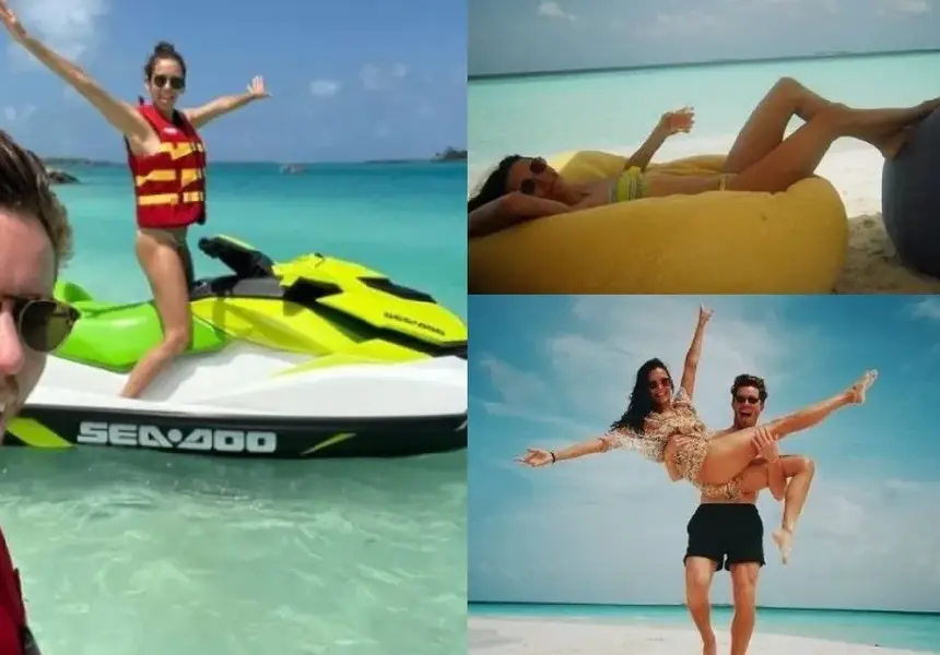 Морска хала! Нина Добрев вилнее на Малдивите