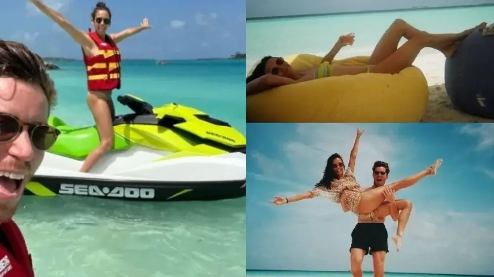 Морска хала! Нина Добрев вилнее на Малдивите