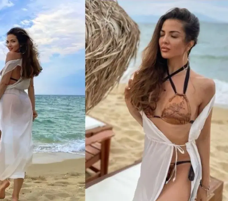 Райна цъфна с вечерен грим на плажа