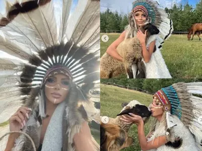 Индианка! Осипова целува агънца