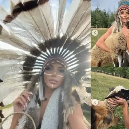 Индианка! Осипова целува агънца