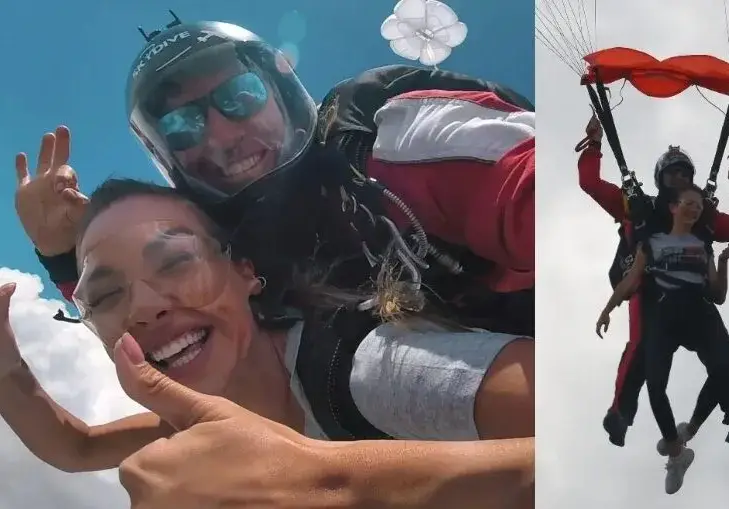 Безумно смела! Алекс Богданска се метна с парашут от 3500 м
