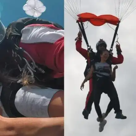 Безумно смела! Алекс Богданска се метна с парашут от 3500 м