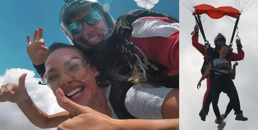 Безумно смела! Алекс Богданска се метна с парашут от 3500 м