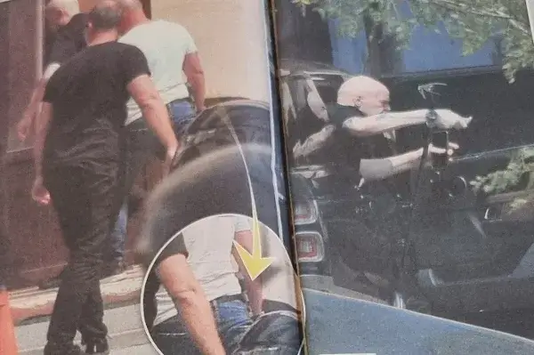 Гардове с пищови пазят немощния Слави (Папарашки снимки)