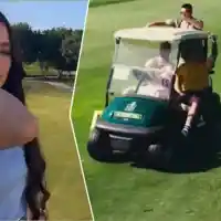 Голф количка помете чалгаджийка (Снимки)