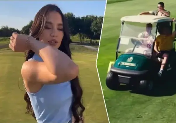 Голф количка помете чалгаджийка (Снимки)