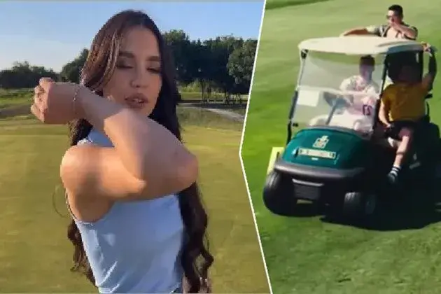 Голф количка помете чалгаджийка (Снимки)