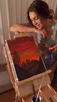 Черната Златка рисува картини с лъжица