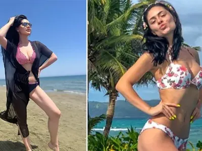 Футболна миска е секси мамче на плажа