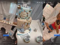 Русата Златка с погача за бебето
