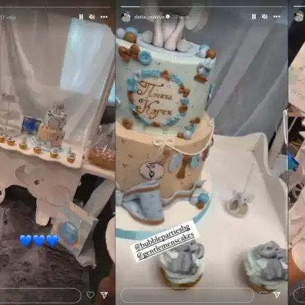 Русата Златка с погача за бебето