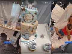 Русата Златка с погача за бебето
